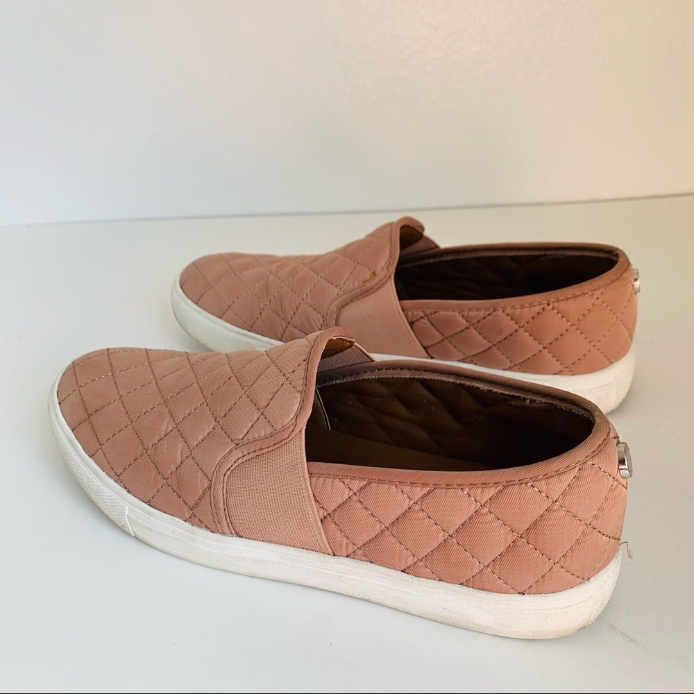 Steve Madden Pink Quilted Slip On Sneakers